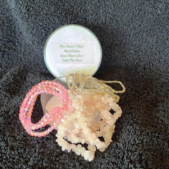 Rise Quartz Pink Charka Bead Stretch Bracelets. - Picture 1 of 3